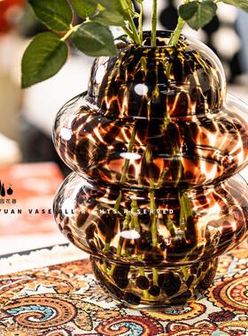 创意原色璃花花瓶样板房客厅家居摆工件CH230310艺品轻玻奢器