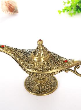 阿拉丁神灯34*19复古欧式合金摆设许愿灯神灯创意装饰摆件工艺品