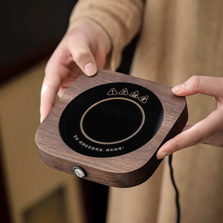胡桃木加热器办公家用保温55度可加热底座垫智能恒温喝水茶杯,淘宝优惠券,粉丝福利购,淘宝优惠卷