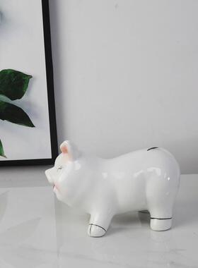 高档陶家瓷十生肖摆件办公居饰品可二爱工艺猪品摆设创意乔迁之喜