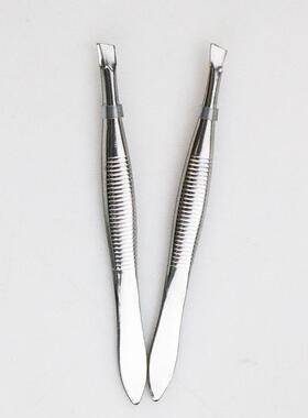Manufacturer's Stock: Stainless Steel Slanted Tip Tweezers,