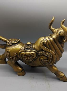 黄铜牛摆件元宝牛如意牛大号金钱牛华尔街牛摆件