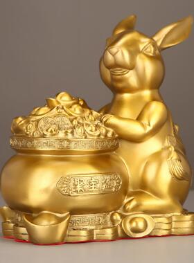 铜兔子摆件十二生肖兔客厅办公室装饰品工艺品兔年吉祥物礼品