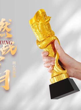 创意年会奖励奖杯树脂摆件生日活动奖品办公室摆件运动比赛奖牌