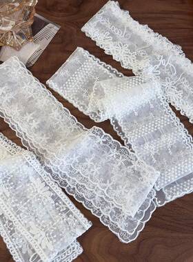 Lace Scarf Floral Embroidery Versatile Accessory Ladies Wear