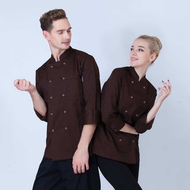 厨师服长袖 酒店厨房男女长袖厨师服装 蛋糕烘焙面点师工作服秋冬,淘宝优惠券,粉丝福利购,淘宝优惠卷