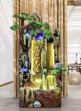 BK9K大型室内高山水景观石生财装饰庭院阳台客厅假山流水喷泉