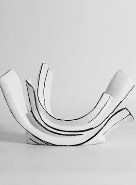 现代简约几何声息手绘形态树脂侘寂风摆件现代简约样板房软装饰品