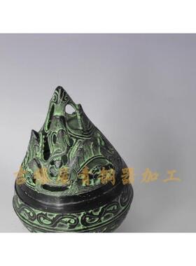 青铜器香薰炉居家摆件礼佛西汉彷古博山炉桌面覆古摆设婚庆道具