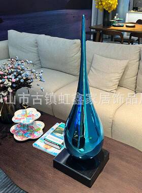 玻璃钢水滴几何雕塑创意软装饰品摆件商场酒店会所售楼处过道装置