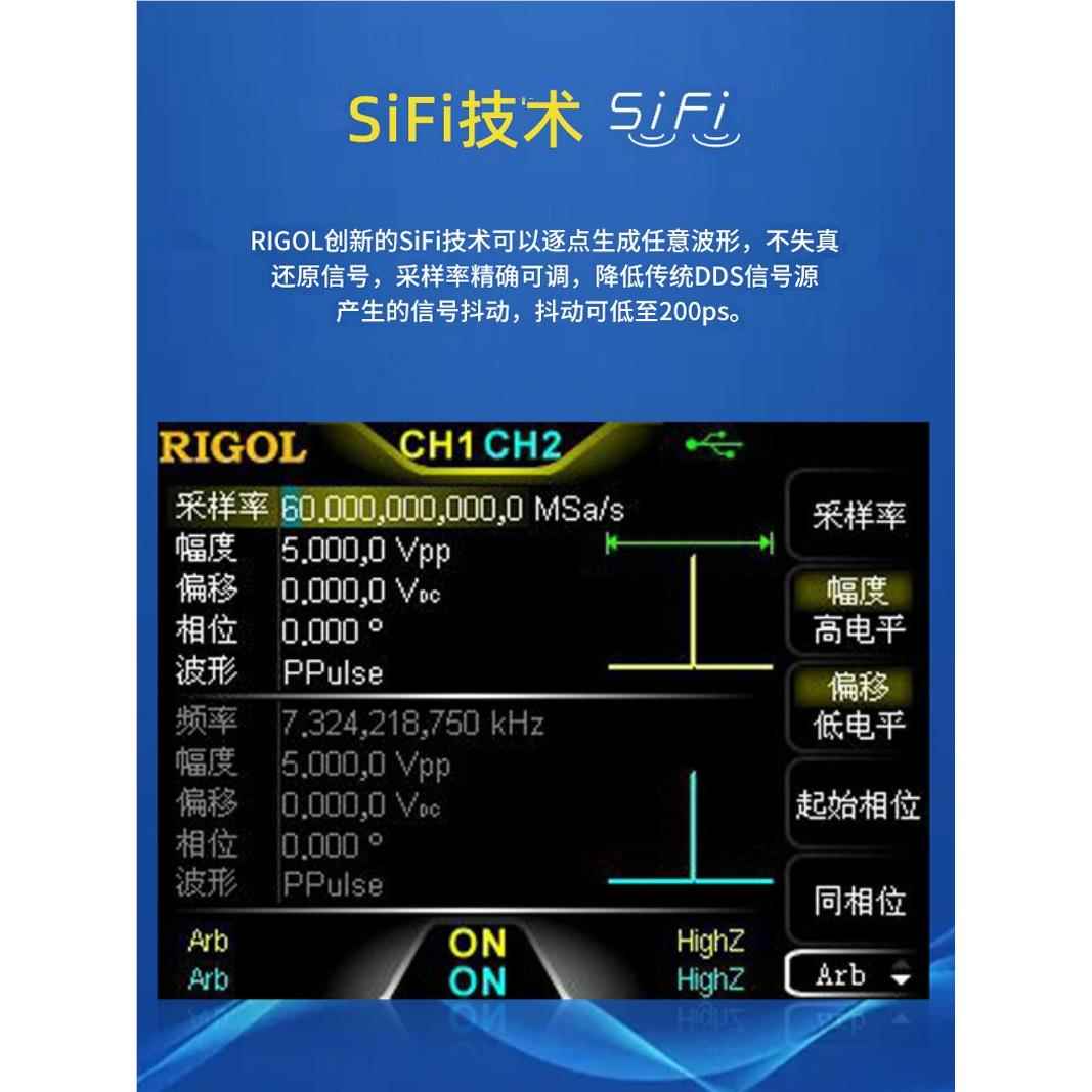RIGOL普源DG1022Z函数信号发生器/1032Z/1062Z任意波信号源双通道 - 图0