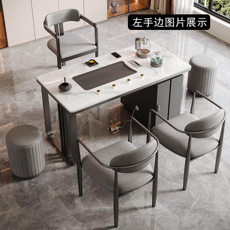 Balcony small tea table household modern living room tea set tea table complete set of slate tea table integrated small apartment tea table