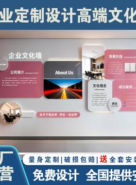 企业文化墙定制设计高端公司发展历程发光背景装饰墙员工照片风采