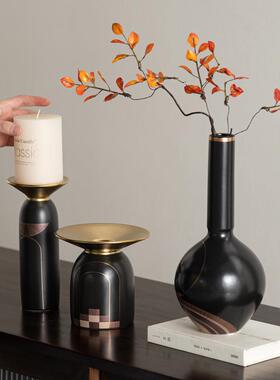轻奢高级感陶瓷花瓶烛件台面陈摆CTB-2505客厅样品房台展厅设软装