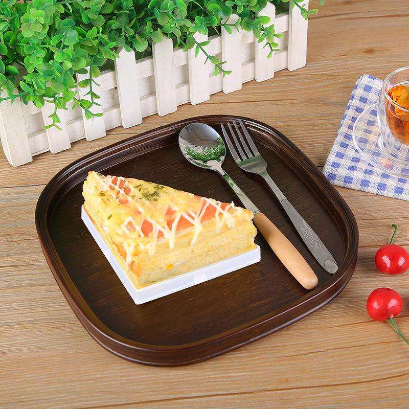 Bamboo plate walnut color dining tray simple hotel home tea set tea tray square dry tea table dinner plate