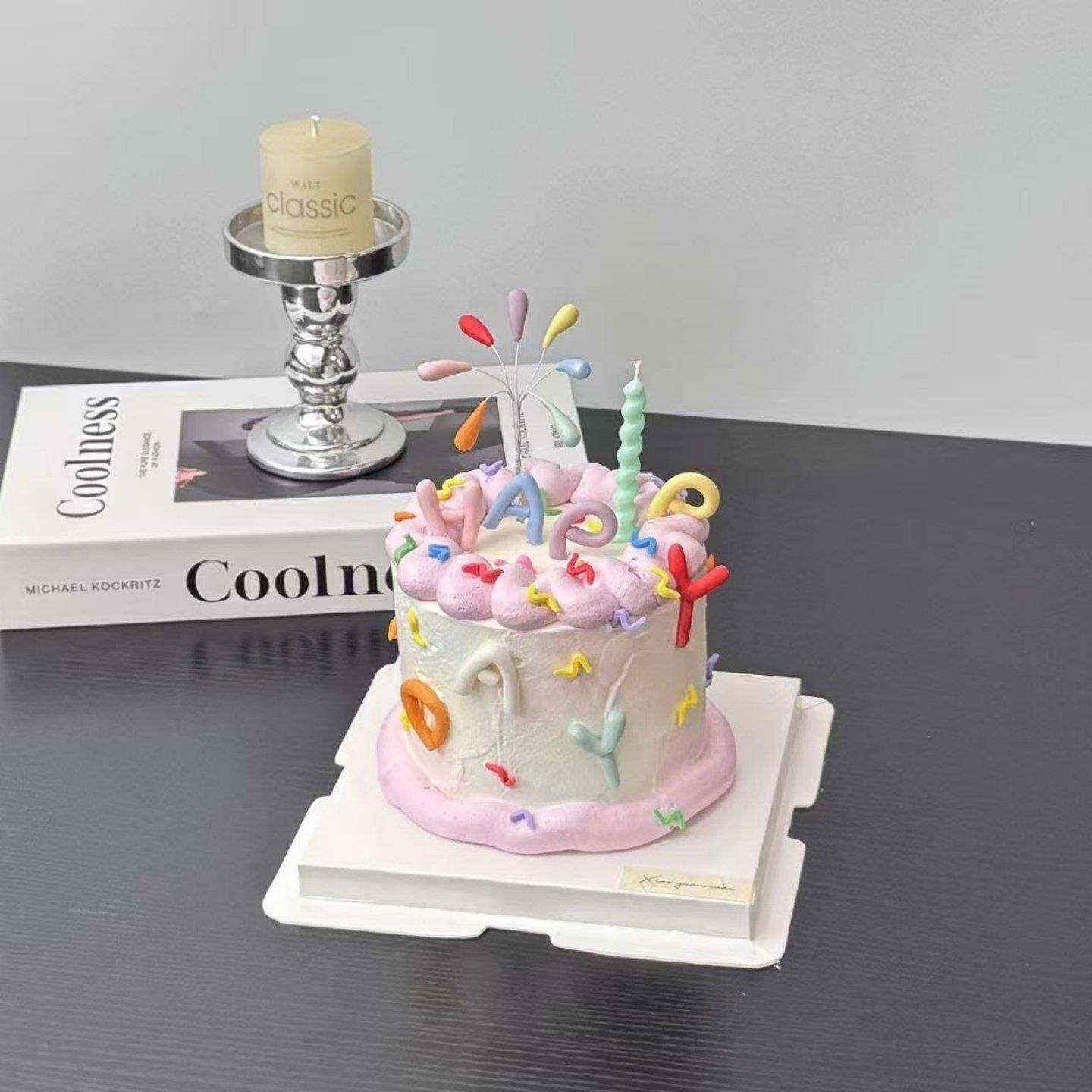 彩色礼花蛋糕装饰软胶生日happy英文字母儿童生日派对甜品摆件,淘宝优惠券,粉丝福利购,淘宝优惠卷