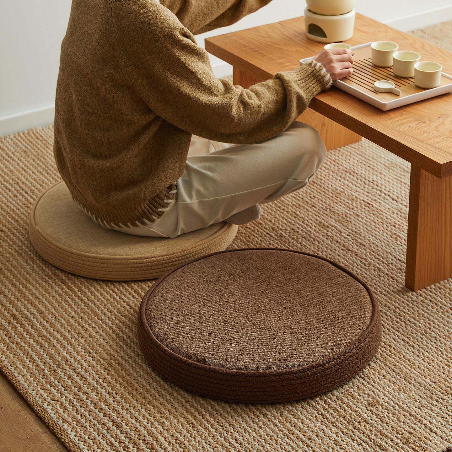 Tatami cushion round futon cushion household floor mat cushion carpet floor bay window cushion meditation cushion