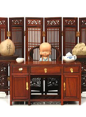 红木质工艺品新中式装饰摆件明清仿古微缩家具模型迷你椅子屏风