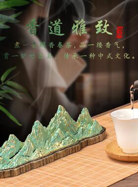 (大号)千里江山线香盒中式卧香炉线香座家用室内熏香炉仿古摆件
