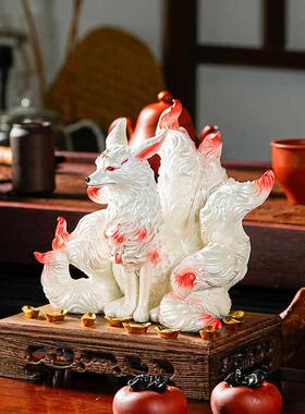 采购产品九尾狐饰品，灵狐皇后，吉祥狐，九尾狐佛像，桌面饰品，