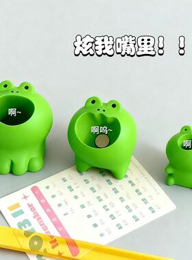 系办日嘴公室桌面摆DY2286件可爱张印猫咪笔筒回形针章收纳树脂小