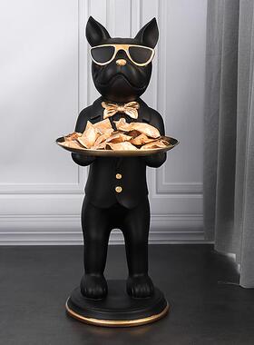 法斗犬大型落收纳件厅高档家居客沙发旁摆卧室装饰483乔迁新居地