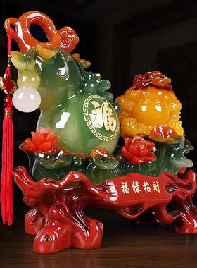 正品招葫芦金摆件 风水吉祥饰家居客厅装蟾工艺礼品开 业财收银柜