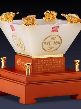 日进斗金聚宝盆招财摆件客厅电视酒柜家居装饰品办公室桌开业礼品