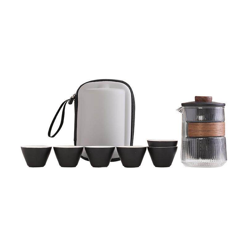 Ceramic travel tea set portable set tea making outdoor portable travel camping tea drinking equipment quick cup tea gift