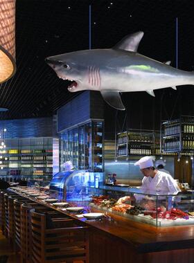 玻璃钢彷真海洋动物雕塑鲨鱼摆件壁挂剑鱼旗鱼模型餐厅家居装饰品