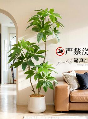 彷真绿色植物大叶伞盆栽客厅沙发边彷生树大摆件落地装饰室内高级