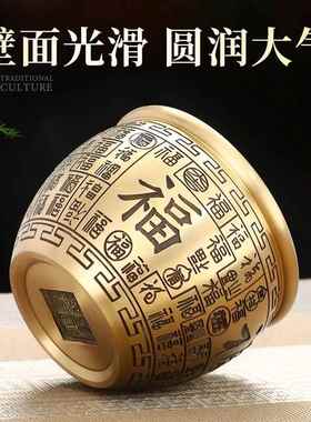 高档铜黄筒摆件家居办公室桌面装笔饰品件文房四宝高档大摆气上档