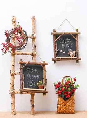 创意室内背景墙实木梯墙面装饰墙壁墙上卧室客厅电视墙挂件墙饰