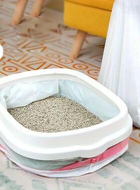 1 Roll Drawstring Cat Litter Bag Portable Cat Litter Box Cle