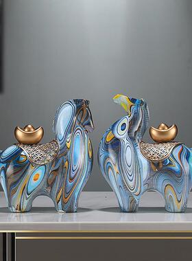 马上有钱摆件彩色创意客厅电视柜酒柜办公室前台开业装饰乔迁礼物