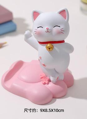 创意国潮熊猫树脂手机装饰摆件