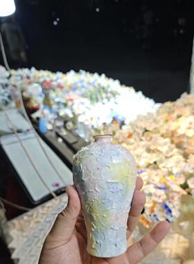 景德镇陶瓷小花瓶摆件客厅插花装饰品高级感轻奢小众随机发货送花