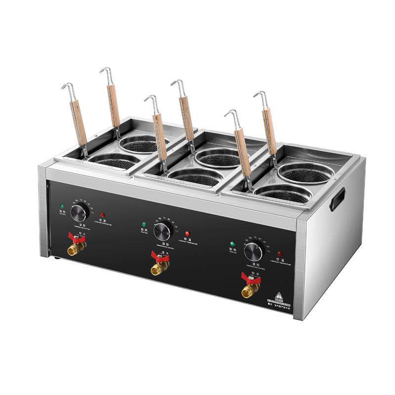 Commercial desktop six-head noodle cooker, electric noodle cooker, Eastern cooking machine, spicy hotpot, maocai dumplings, soup noodle cooker, fast heating