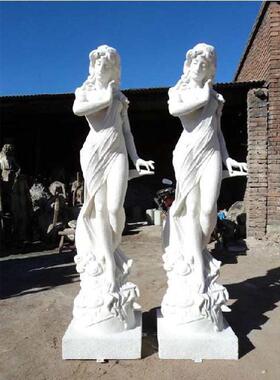 酒店欧式人物雕塑落地玻璃钢工艺品大厅花园装饰软装摆件月亮女神