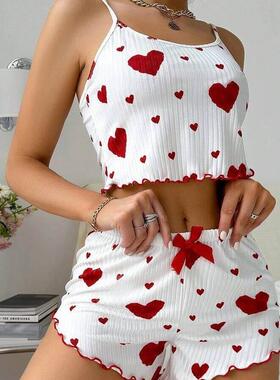 Women's suspender shorts casual pajamas
