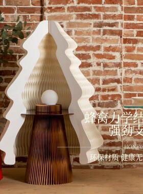 十八纸耶诞树折叠发光商场节庆装饰桌面客厅摆件家居饰品橱窗道具