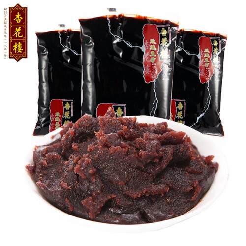上海杏花楼玫瑰豆沙馅料清明青团糕点烘焙点心赤豆红豆沙馅 500g - 图0
