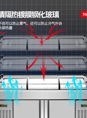 冰台展示柜玻璃门阶梯冰台饭店冷藏点菜柜冰台冷藏冷冻双温展示柜