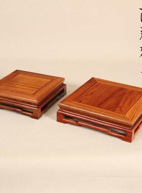 工艺品石头茶壶佛像玉器铜器实木摆件底座方形佛像座托花盆木托架