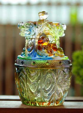 琉璃一桶金路路畅通一桶金钱摆件招财聚宝盆玄关客厅店铺送礼摆件