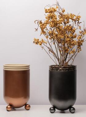 现代轻奢客厅三角树LSZ0820脂瓶花器软装样板桌面圆球果盘家花房