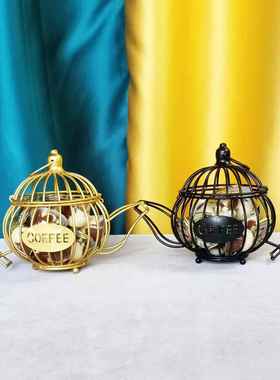 厂家直销铁艺咖啡胶囊收纳架喷塑欧式摆件玻璃杯蜡烛铁线金属烛台