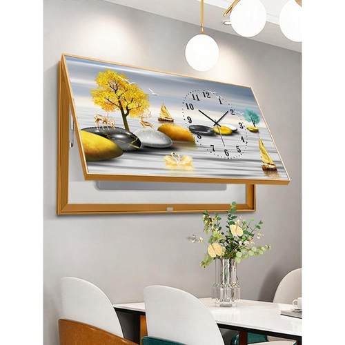 V3PF电表箱装饰厅画带HQH钟表免打孔现代简约客餐厅配箱装饰电遮 - 图0
