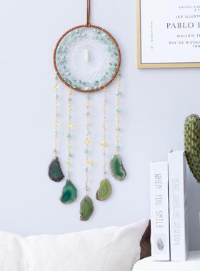 捕梦网原石边玛瑙片电镀玛瑙片灯饰家居饰品配件