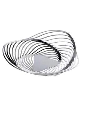 简约现代镜面不锈钢设计置物篮水果盘几何摆件桌面装饰品